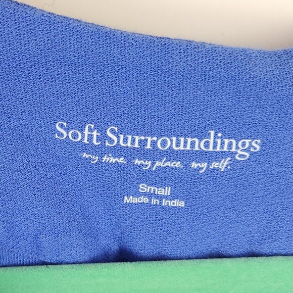 Soft Surroundings Cold Shoulder Embroidered 3/4 Sleeve Blouse Top sz S - Picture 7 of 8